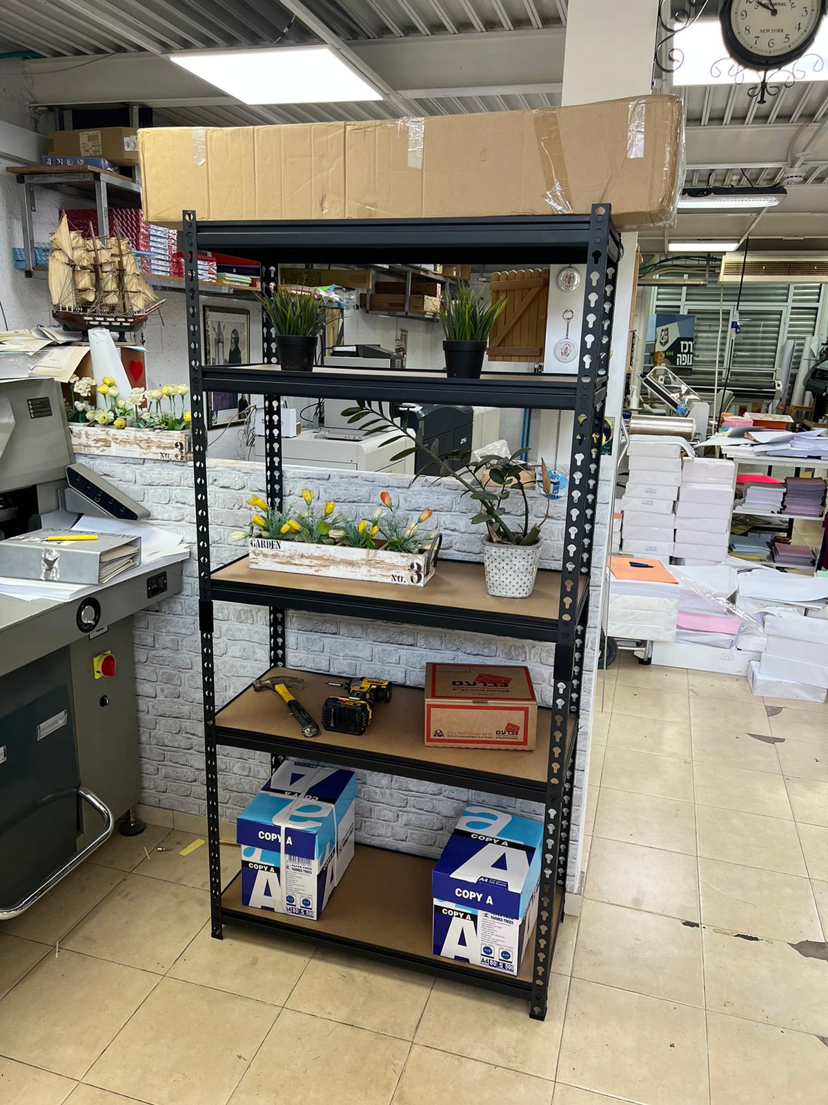 כוננית מתכת פרמיום 5 מדפים מודולריים גובה 1.83 מטר