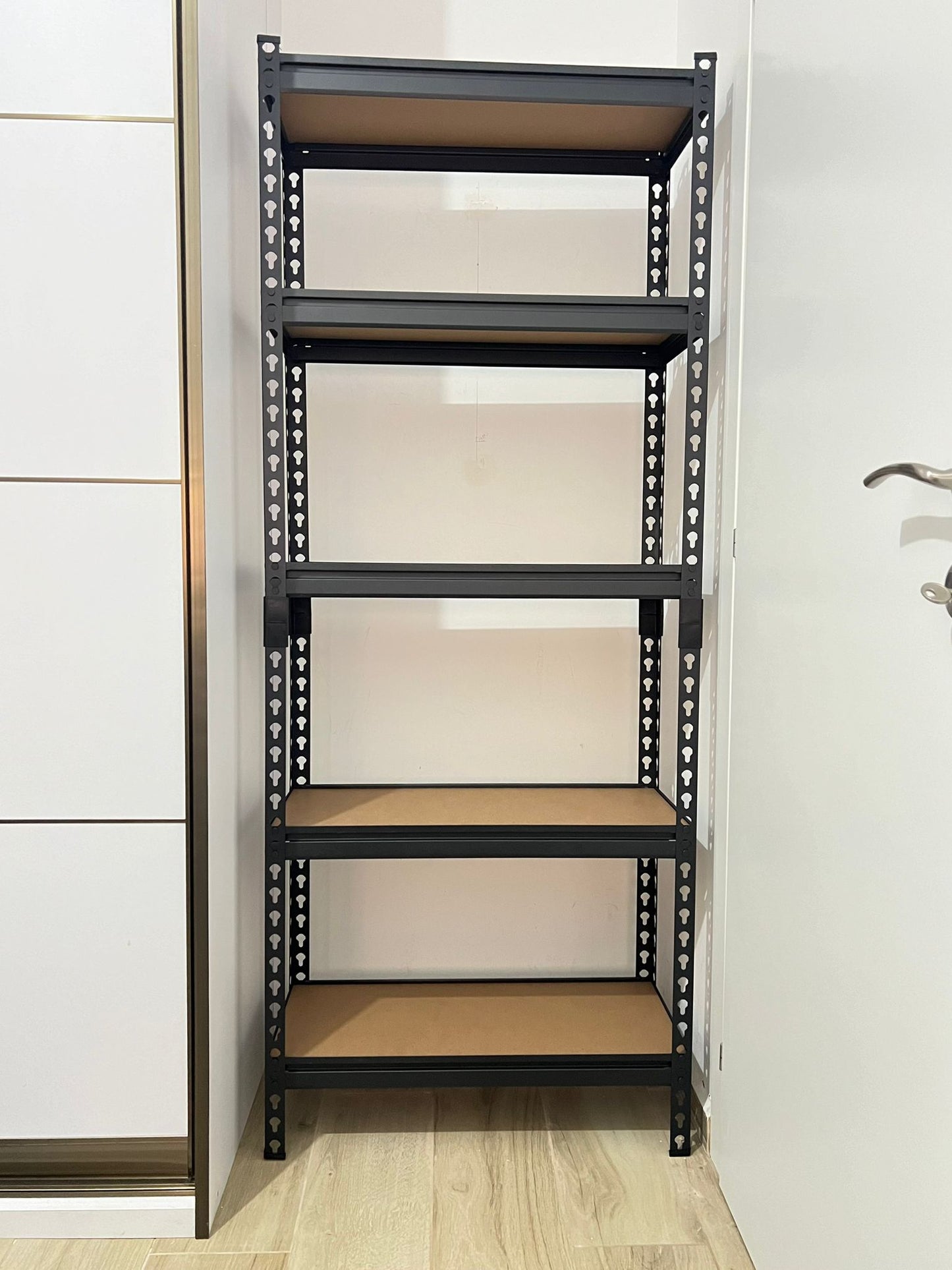 כוננית מתכת פרמיום 5 מדפים מודולריים גובה 1.8 מטר