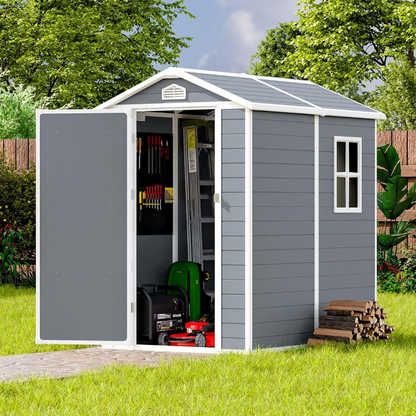 מחסן גינה פולימר מחוזק דגם "אדם" – 130×173 4X6ft