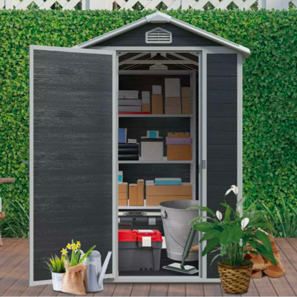 מחסן גינה פולימר מחוזק דגם "אדם" – 130×173 4X6ft