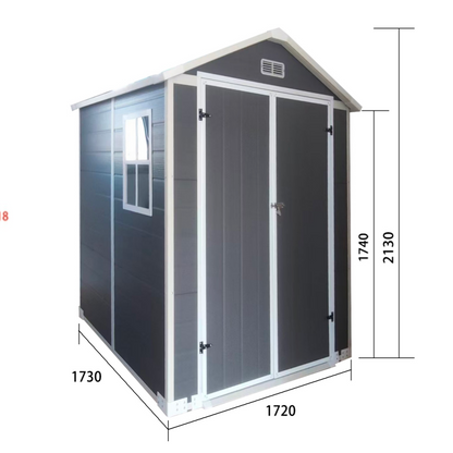 מחסן גינה פולימר מחוזק דגם "מאי" – 173×172 6X6ft