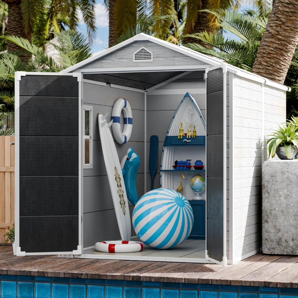 מחסן גינה פולימר מחוזק דגם "מאי" – 173×172 6X6ft