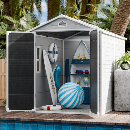 מחסן גינה פולימר מחוזק דגם "מאי" – 173×172 6X6ft