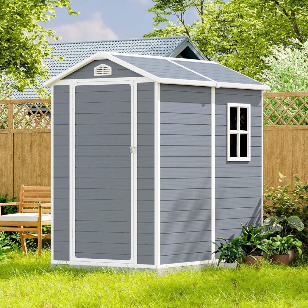 מחסן גינה פולימר מחוזק דגם "אדם" – 130×173 4X6ft