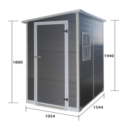 מחסן גינה פולימר מחוזק דגם "כליל" – 105×154 5X3ft