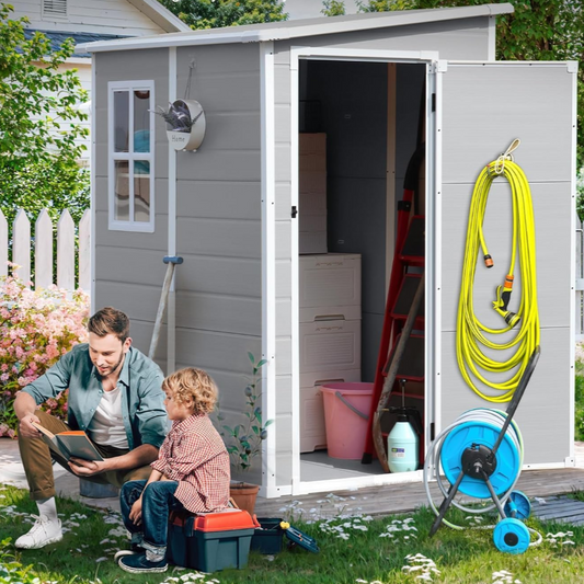 מחסן גינה פולימר מחוזק דגם "כליל" – 105×154 5X3ft