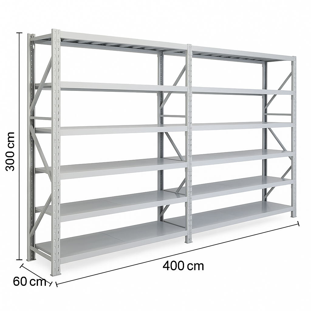 מדפים מודולריים למחסן כוננית מתכת מודולרית 300/60/200 עומס מדף 200 ק"ג
