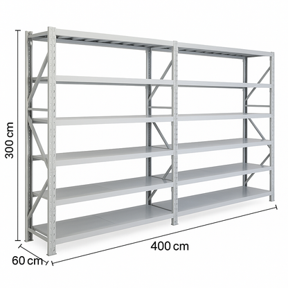 מדפים מודולריים למחסן כוננית מתכת מודולרית 300/60/200 עומס מדף 200 ק"ג